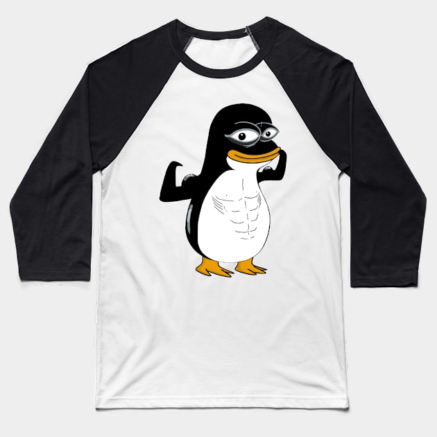 Linux Tux humorous tech-savvy playful meme Baseball T-Shirt by it-guys